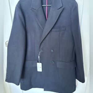 Men's Black Double-Breasted Coat